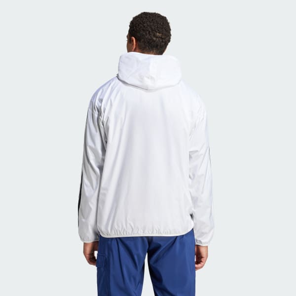 White Essentials 3-Stripes Windbreaker
