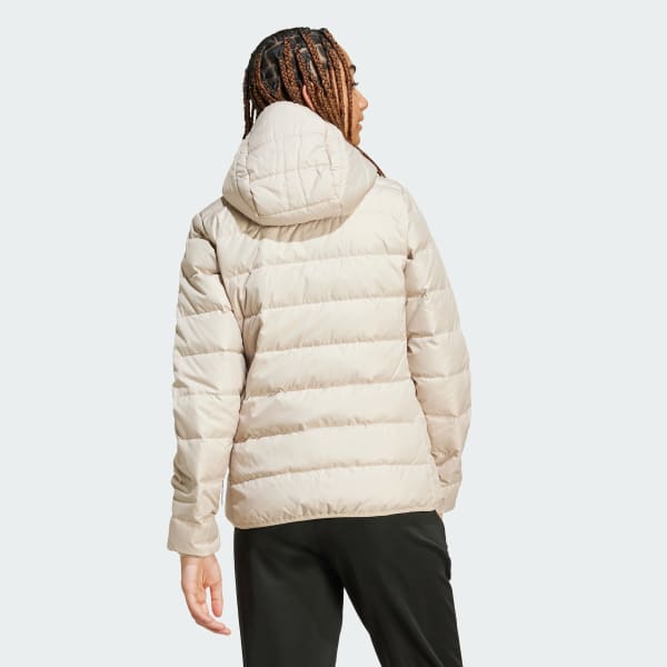 Bej Essentials Light Down Hooded Jacket