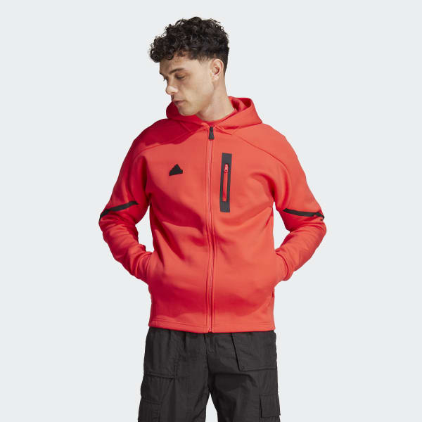 adidas Designed for Gameday Full-Zip Hoodie Red | Men's Lifestyle adidas US