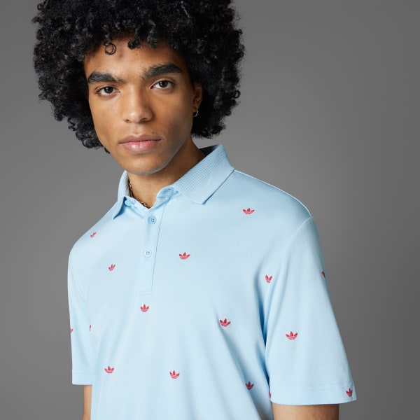 Blue Originals Printed Trefoil Polo Shirt