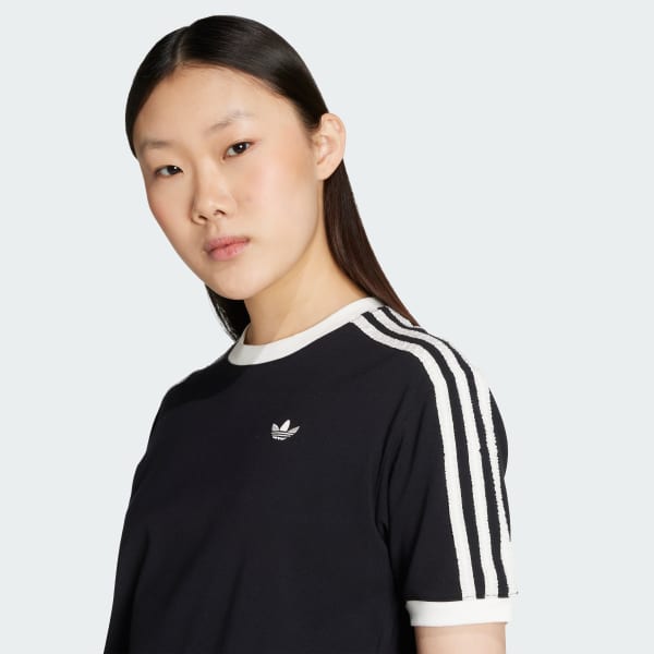 ★ adidas★ Ruffle 3S Tee Black KC8819 adidas Originals Ruffle 3-Stripes Tee - Black | adidas New