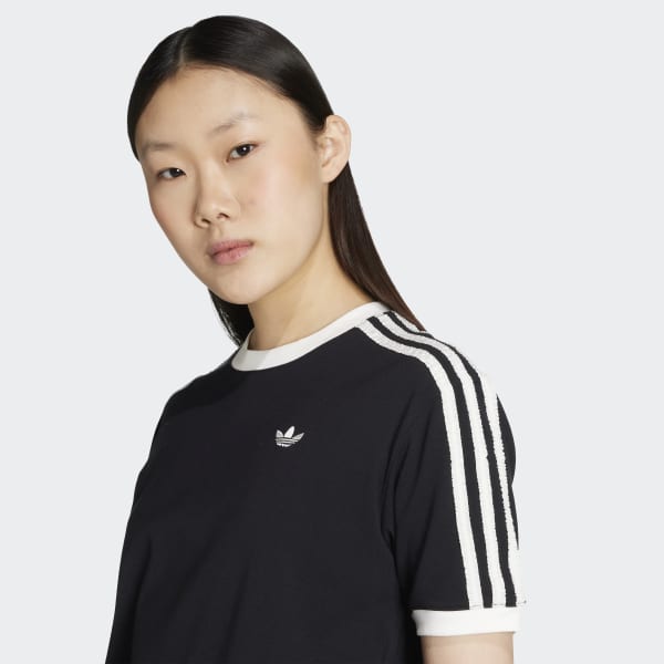 【adidas】RUFFLE 3S TEE ★KC8819★ブラック レディース adidas Originals Ruffle 3-Stripes Tee - Black | adidas Australia