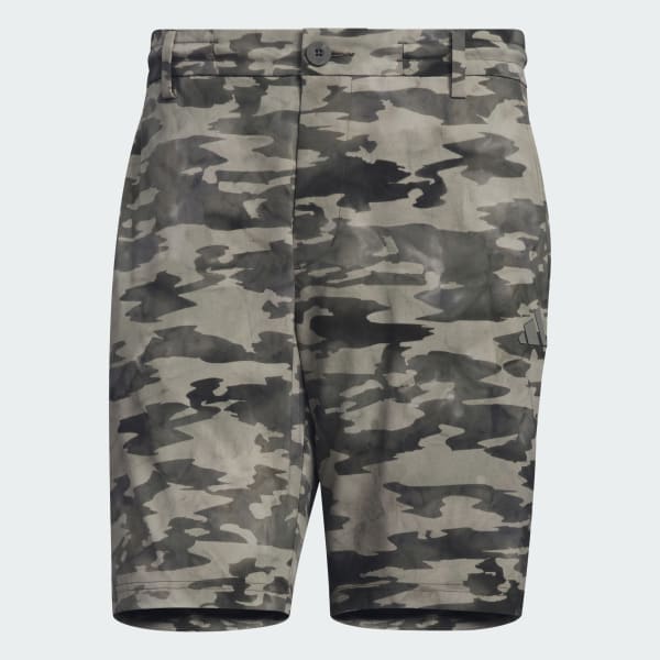 Green Allover Print Golf Shorts