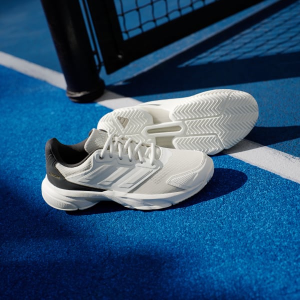 adidas Courtjam Control 3 Tennis Sneakers - White | Free Shipping