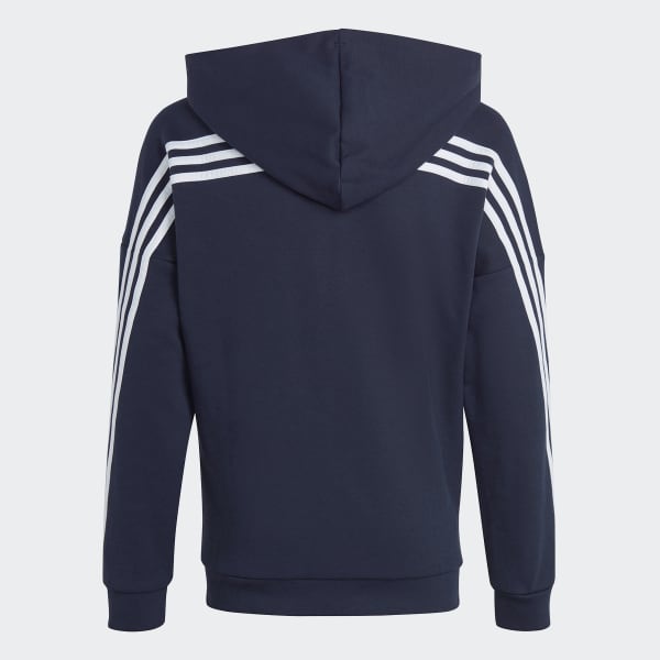 modrá Tepláková bunda Future Icons 3-Stripes Full-Zip Hooded