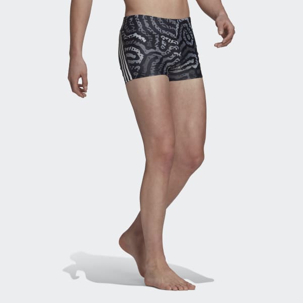 Schwarz Colour Maze Boxer-Badehose