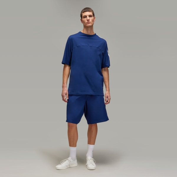 Blue Y-3 Sport Uniform 3-Stripes Shorts