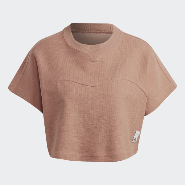 Brązowy Lounge Terry Loop Crop Top