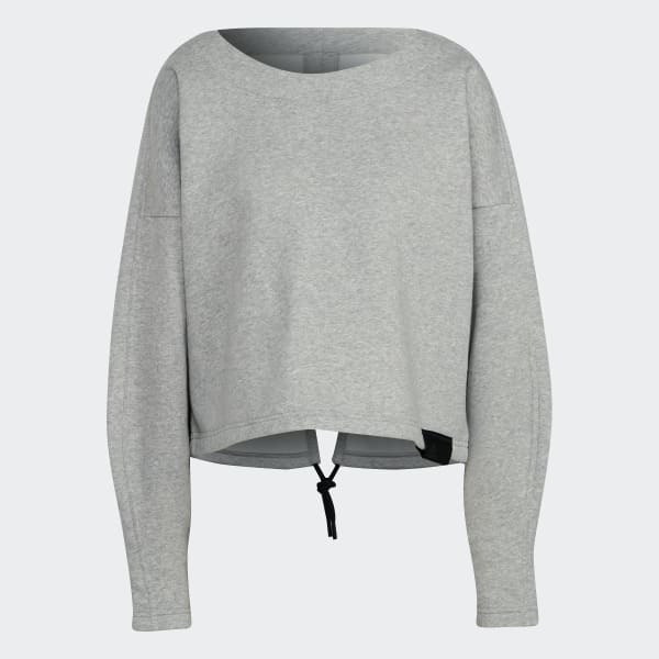 Grey adidas Sportswear Studio Lounge Fleece Sweatshirt LOP67
