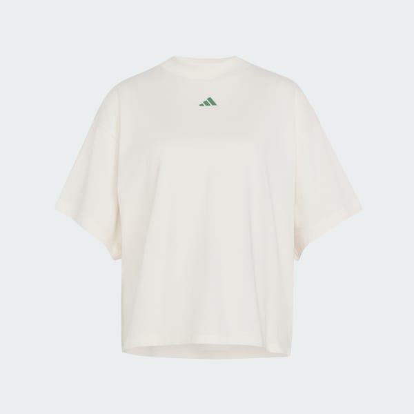 Bianco T-shirt con 3 strisce Studio Boyfriend