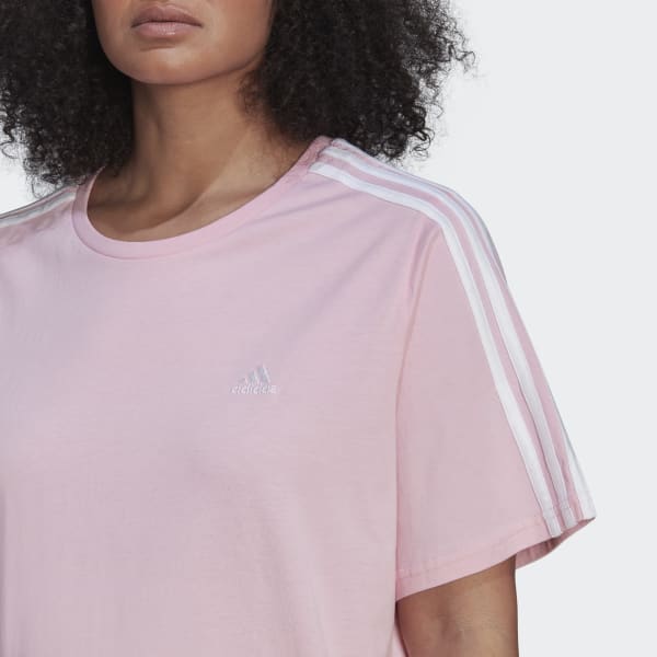 Pink Essentials Slim 3-Stripes Tee (Plus Size) ZR994