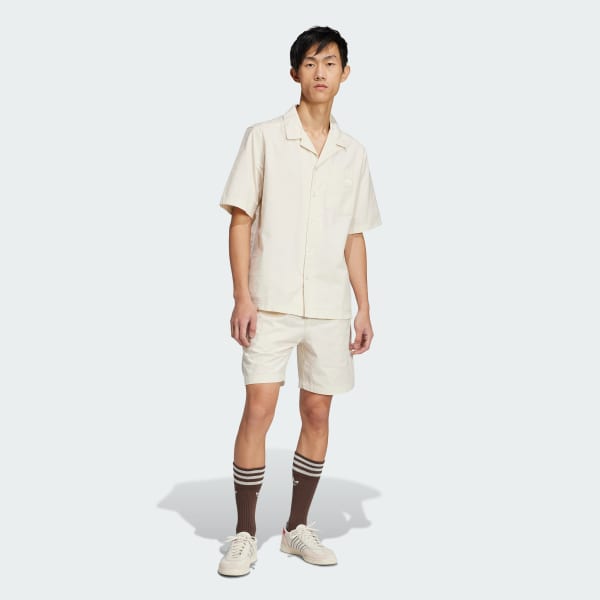 Blanc Chemise manches courtes Essentials Seersucker