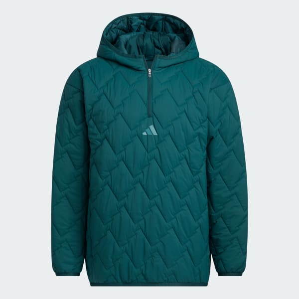 Green 1/4 지퍼 패디드 풀오버 롱 슬리브