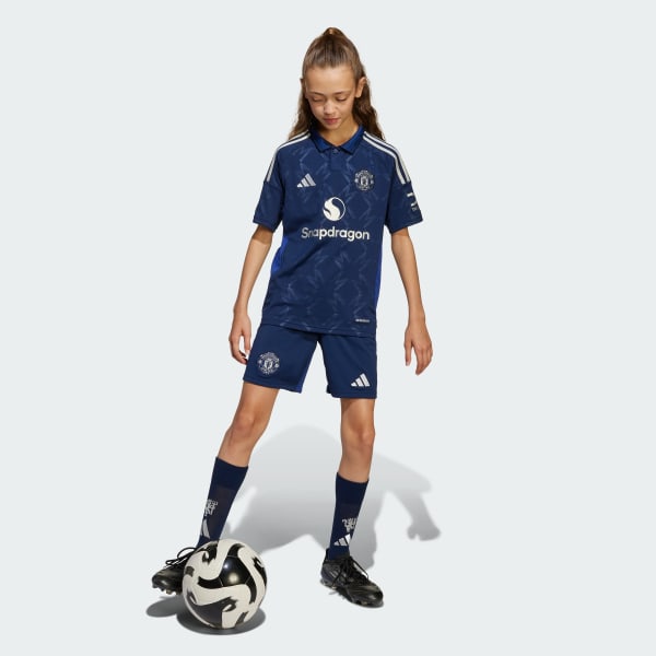 Azul Jersey Visitante Manchester United 24/25 Kids