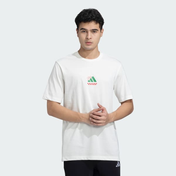 White M L PIZZA TEE