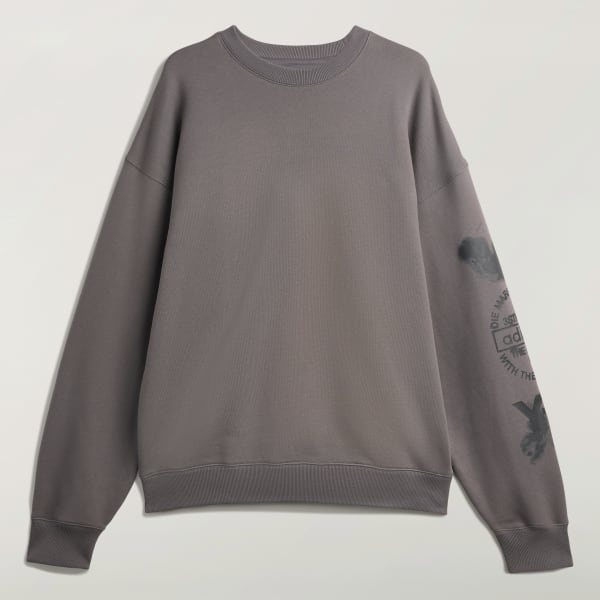 adidas Y-3 Graphic Crew Sweatshirt - Grey | Free Shipping