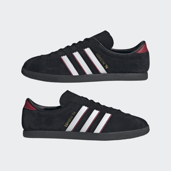 adidas、LONDON 96、ブラック スエード スニーカー、24 adidas LONDON 96 CBLACK/FTWWHT/BETSCA（アディダス ロンドン