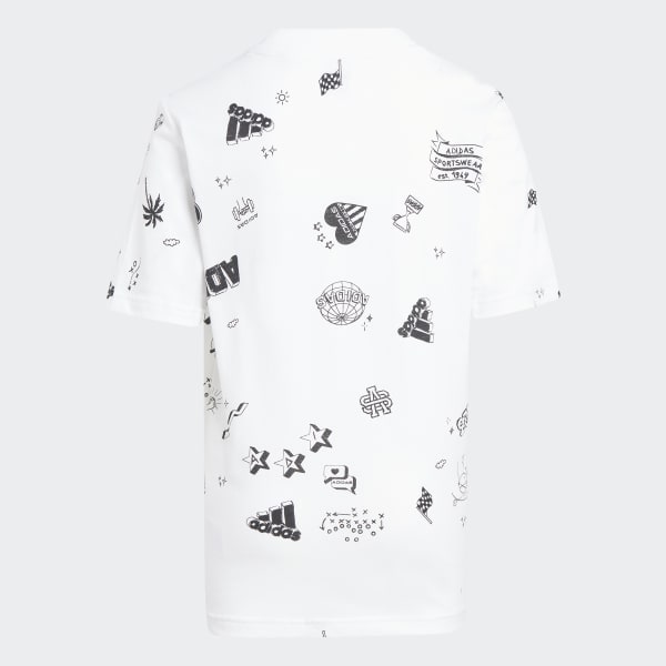 Blanco Playera Estampada Brand Love Niños