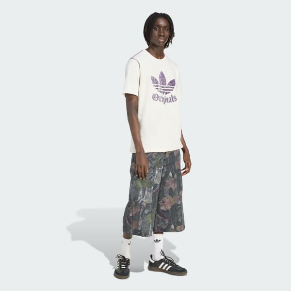 Blanco Playera estampada desgastada