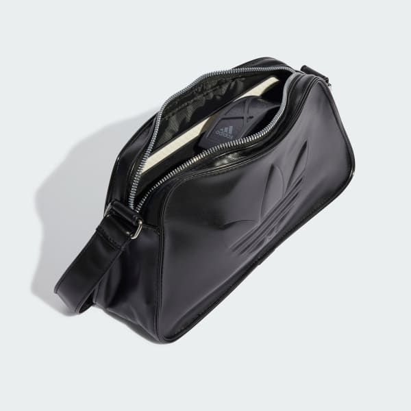 adidas Polyurethane Embossed Trefoil Shoulder Bag Black adidas