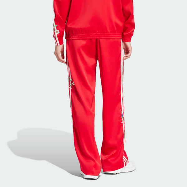 adidas Graphics Floral Firebird Track Pants - Red | Women's