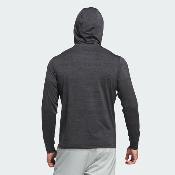 Negro buzo con capucha Performance Ligero Estampado