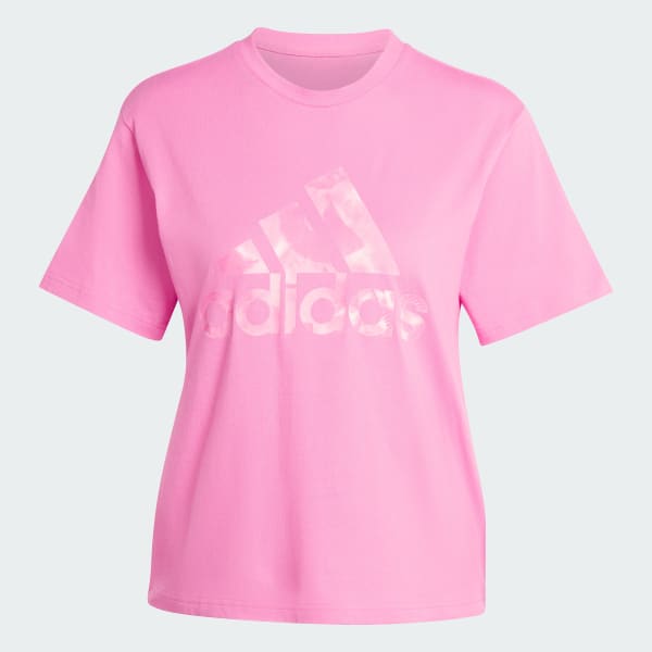 Pink Floral Graphic Big Logo Tee