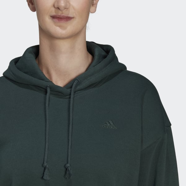 adidas ALL SZN Fleece Long Hoodie - Green | Women's Lifestyle | adidas US