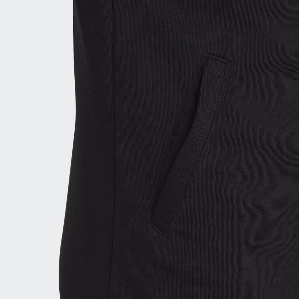 cierna Mikina s kapucňou Essentials 3-Stripes Full-Zip