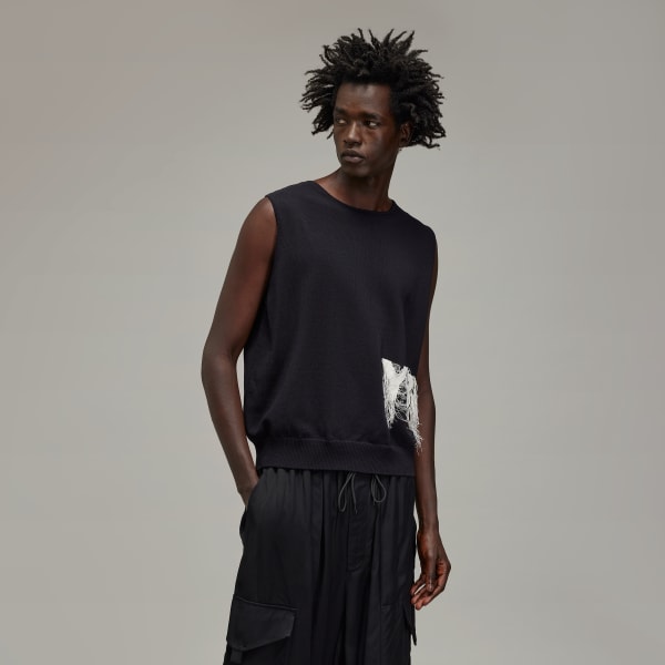 Preto Colete Malha Y-3 Logo