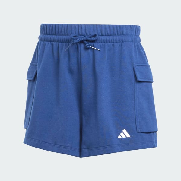 Azul Shorts Essentials Cargo de moletinho com logotipo pequeno