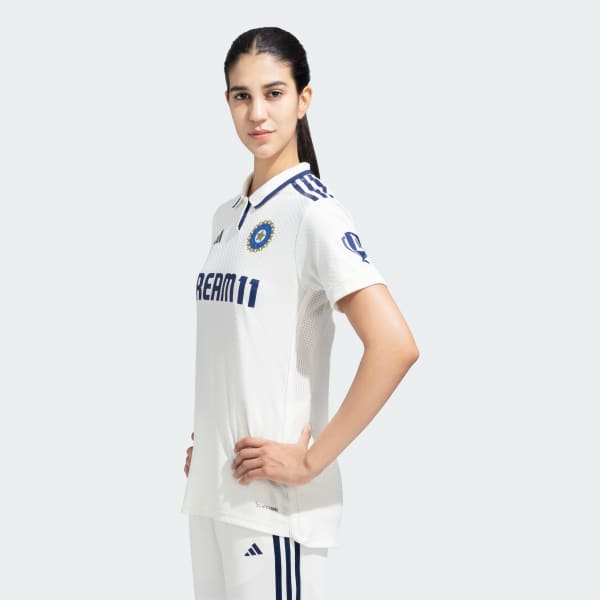 adidas India Cricket Test Match 2025 Jersey Women White adidas