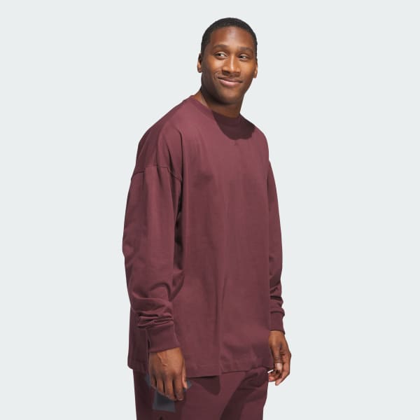 Burgundy adidas Basketball Long Sleeve Tee (Gender Neutral)