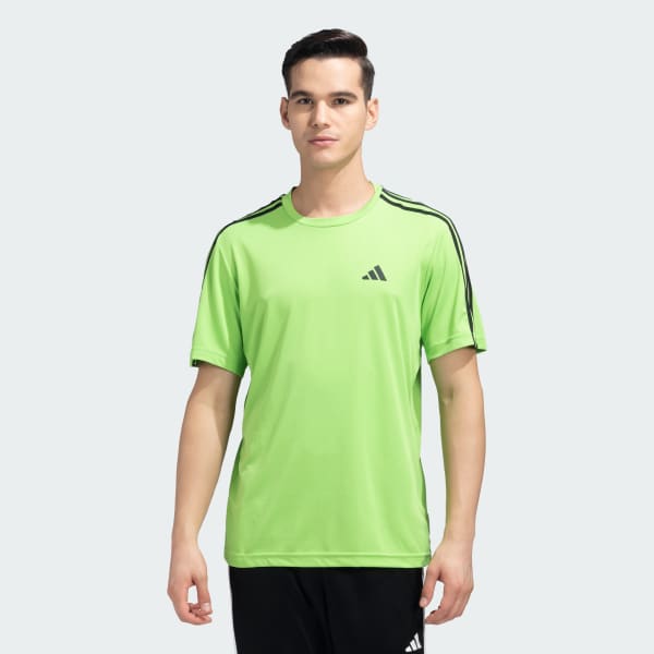 adidas TRAINING ESSENTIALS BASE 3 STRIPES TEE Green adidas India