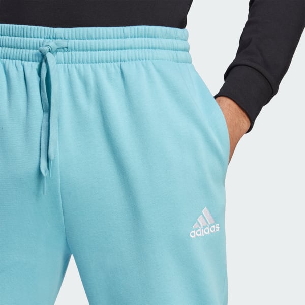 adidas Essentials Fleece Regular Tapered Broek Blauw adidas