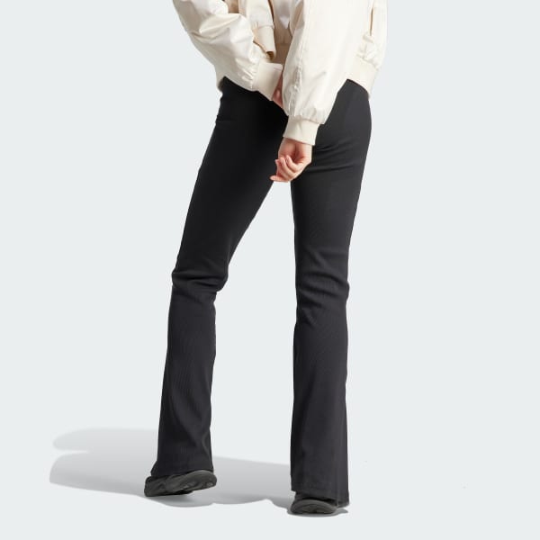 Ribbed waist flared trousers - Women