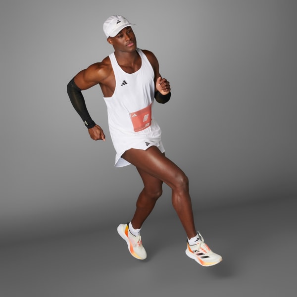 White Adizero Essentials Running Singlet