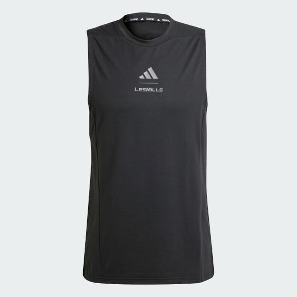 สีดำ เสื้อกล้ามพิมพ์ลาย Les Mills