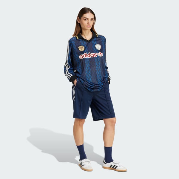 Black adidas Originals Retro Sports Cricket-Inspired Long Sleeve Jersey