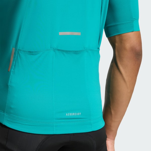 adidas Tempo 3-Stripes Cycling Jersey - Green | adidas UK