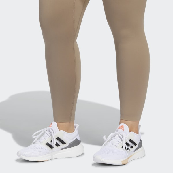 Brown adidas Yoga Luxe Studio 7/8 Tights (Plus Size) WH790