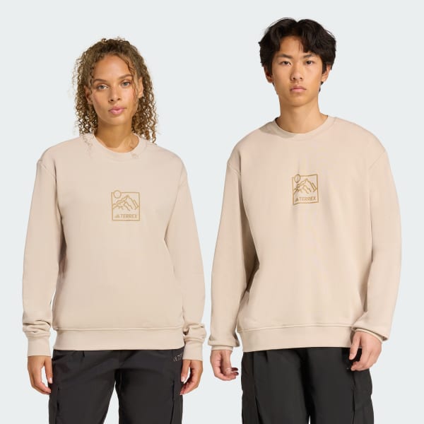 Beige Polera Terrex Estampada Cuello Redondo