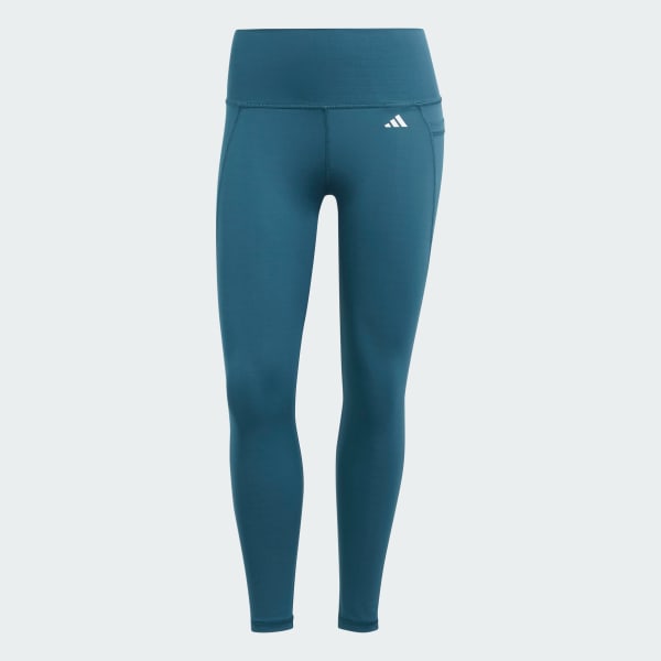 adidas Optime Stash Pocket High-Waisted 7/8 Leggings - Turquoise