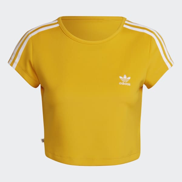 Adidas yellow crop top sales