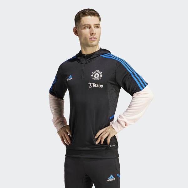 Black Manchester United Condivo 22 Hooded Track Top