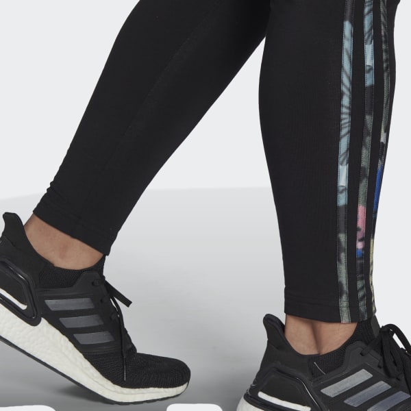 Svart Essentials 3-Stripes Leggings (store størrelser) JDW82