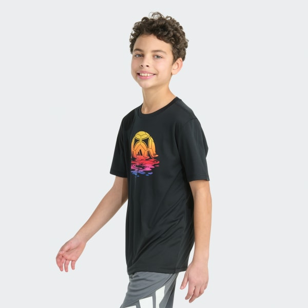 Black Short Sleeve Polyester Athlete Tee