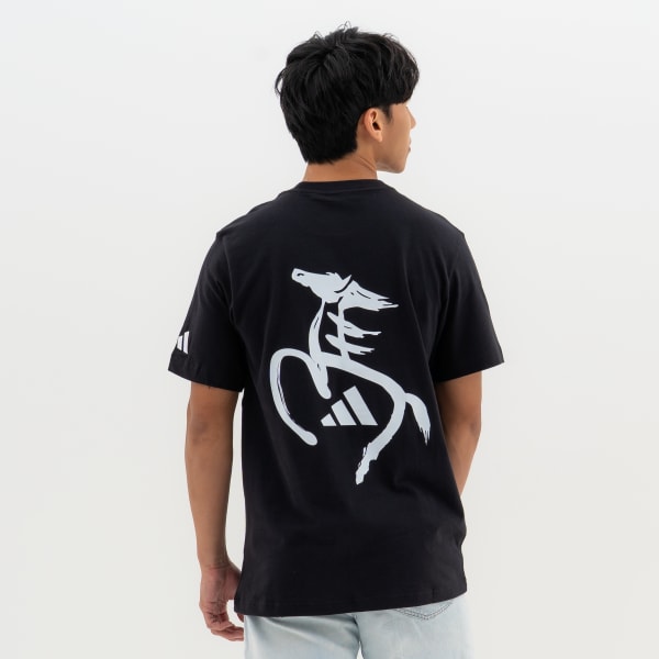Black Year Of The Horse Calligraphy Tee