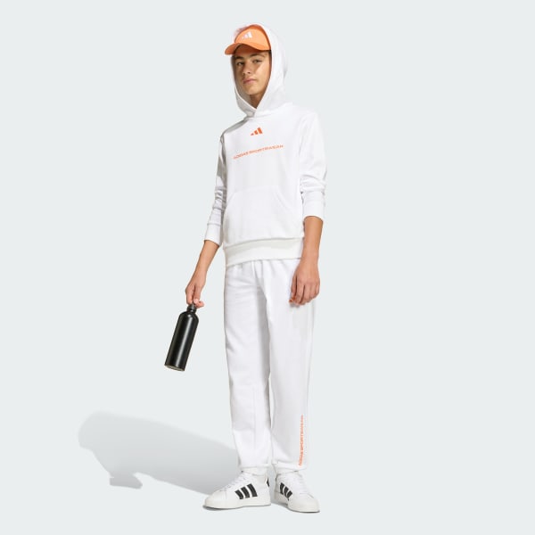 Hvid adidas Slogan Fleece hættetrøje