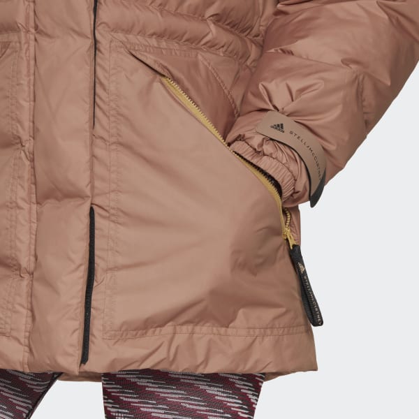 Brown adidas by Stella McCartney Mid-Length Padded Winter Jacket QD082